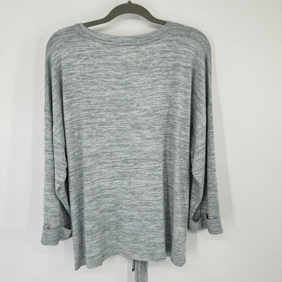 Lucky Brand Womens Grey Tie Front shirt top Size Large Knit Pullover new - Picture 6 of 11